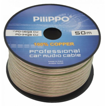 Pilippo PO-16GA 50 M Hoparlör Kablosu %100 Bakır